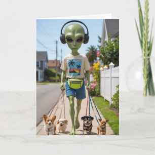 Carte Alien Walkin 'the Dog