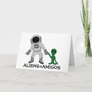 Carte Aliens = Amis, astronautes et extra-terrestres