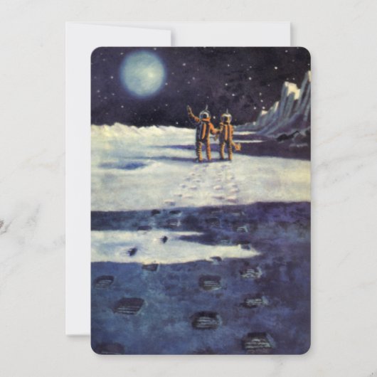 Carte Aliens astronautes de science-fiction vintage sur (Devant)