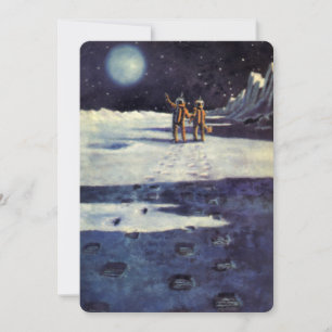 Carte Aliens astronautes de science-fiction vintage sur 