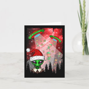 Carte Aliens non identifié objet volant Noël Elf Lo