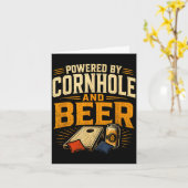 Carte Alimenté par cornhole et bière drôle de tailgate (Fleur jaune)