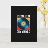 Carte Alimenté par disque de musique vinyle rétro vintag (Fleur jaune)