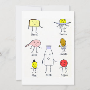 Carte Aliments favoris Cuisine Vintage Art