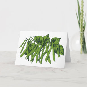 Carte Aliments vintages, haricots verts biologiques Légu