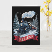 Carte All Aboard Polar Express Christmas North Pole Xmas (Fleur jaune)