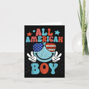 Carte All American Boy Smile Face Patriotique America 4e
