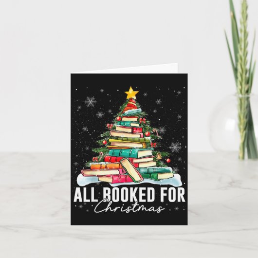 Carte All Booked For Christmas Book Christmas Tree Light (Devant)
