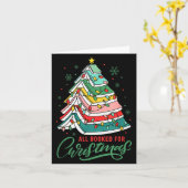 Carte All Booked For Christmas Book Xmas Tree Lights Rea (Fleur jaune)