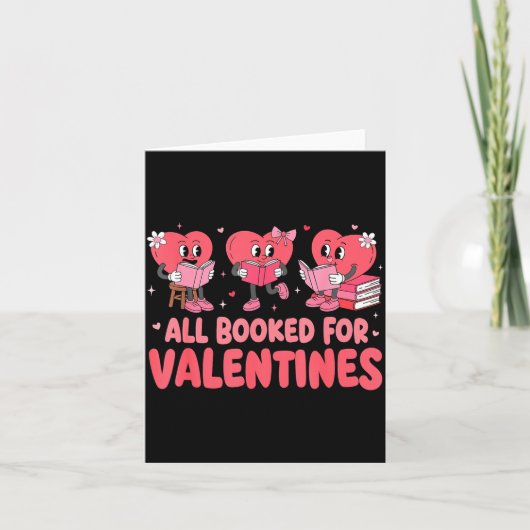 Carte All Booked For Valentine Book Funny Teacher Kids G (Devant)
