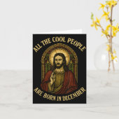 Carte All Cool People Are Born In December Birthday Chri (Fleur jaune)