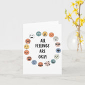 Carte All Feelings Are Okay School Teacher Psychologist  (Fleur jaune)