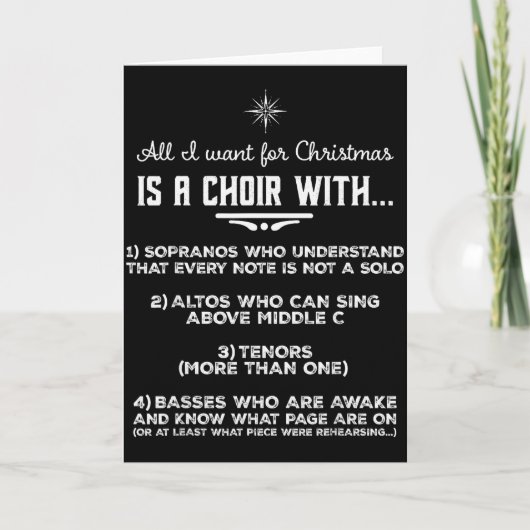 Carte All I Want For Christmas Is A Choir With Sopranos (Devant)