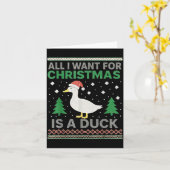 Carte All I Want For Christmas Is A Duck Ugly Christmas  (Fleur jaune)