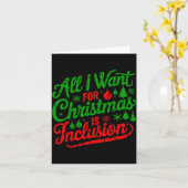 Carte All I Want For Christmas Is Inclusion Teacher Kind (Fleur jaune)
