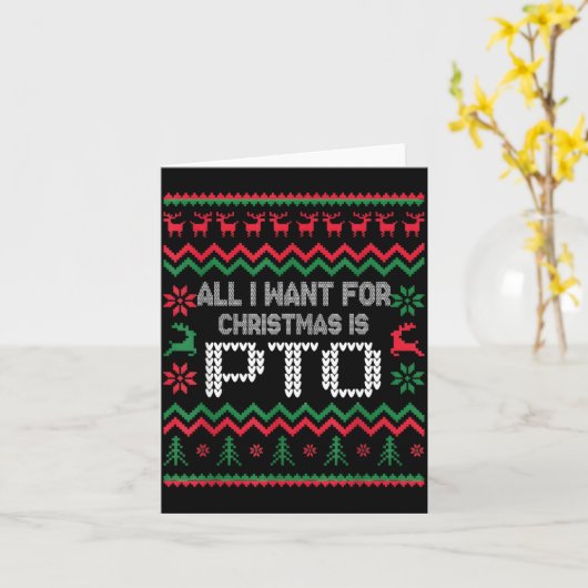 Carte All I Want For Christmas Is Pto Matching Ugly Funn (Fleur jaune)