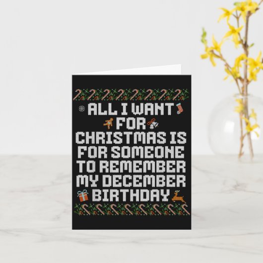 Carte All I Want For Christmas Is Someone Remember My Bi (Fleur jaune)