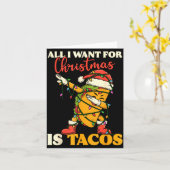 Carte All I Want For Christmas Is Tacos Funny Dabbing Me (Fleur jaune)