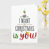 Carte All I Want for Christmas is You (Fleur jaune)