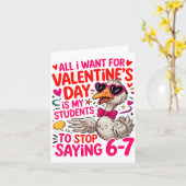 Carte All I Want For Valentines Day Is My Student Stop S (Fleur jaune)
