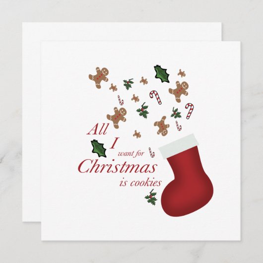 Carte all i wanted for christmas is cookie (Devant / Derrière)