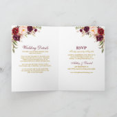 Carte All In One Burgundy Floral Parties scintillant Mar (Intérieur)