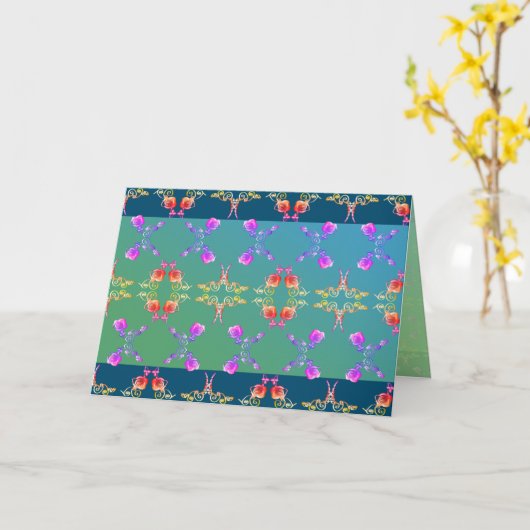 Carte All Occasion Fabergè inspiré Coeur Rose (Fleur jaune)