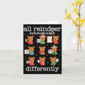 Carte All Reindeer Communicate Differently Xmas Autism A (Fleur jaune)