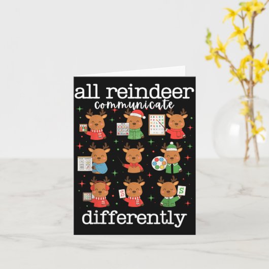 Carte All Reindeer Communicate Differently Xmas Autism A (Fleur jaune)