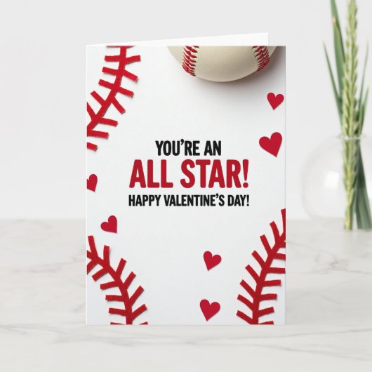 Carte All Star Baseball Valentine Card (Devant)