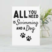 Carte All you need is swimming and a dog (Debout devant)