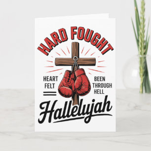 Carte Alléluia durement combattu Boxe chrétienne Croix S