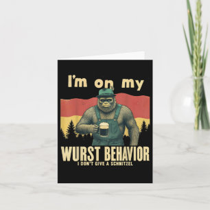 Carte Allemand Bigfoot Sasquatch Funny Retro Lederhose