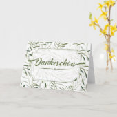 Carte Allemand Dankeschön Merci Sage Green Botanique (Fleur jaune)