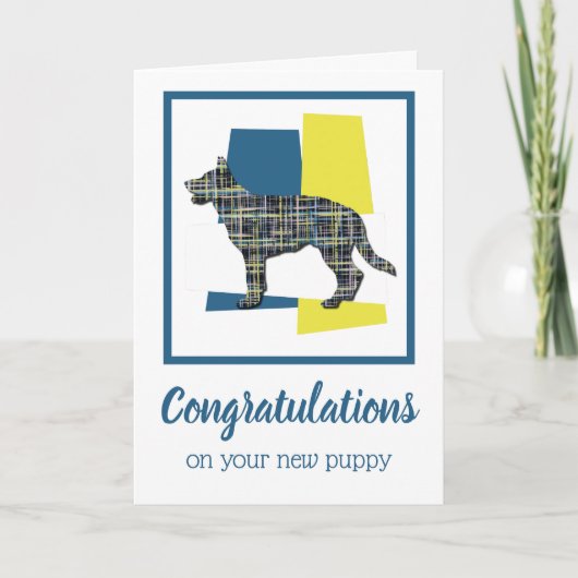 Carte Allemand Shepherd Puppy Félicitations (Devant)