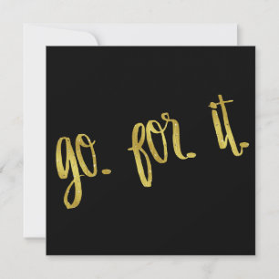 Carte Aller à la soumission Gold Faux Foil Inspirational
