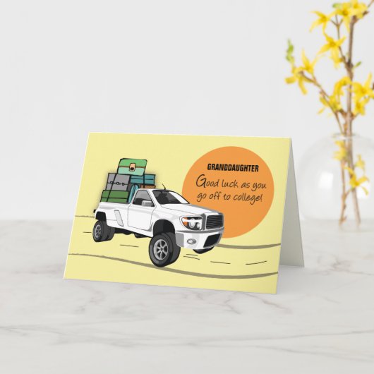 Carte Aller à l'université en Ramassage Camion avec baga (Fleur jaune)