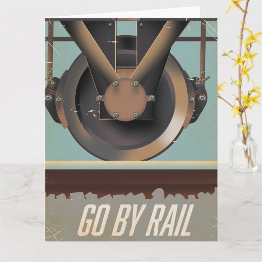 Carte Aller en train (Fleur jaune)