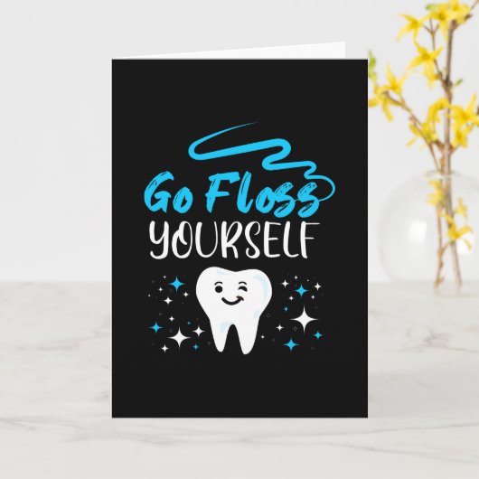 Carte Aller Floss Yourself Dentist dents brossant (Fleur jaune)
