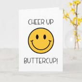 Carte Allez, courage papillon ! (Fleur jaune)