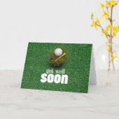 Carte Allez-vous bien bientôt avec deux balles de golf e (Fleur jaune)