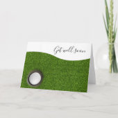 Carte Allez-y bientôt avec deux balles de golf et un tee (Devant)