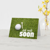 Carte Allez-y bientôt avec Golf ball pour Golfer (Fleur jaune)