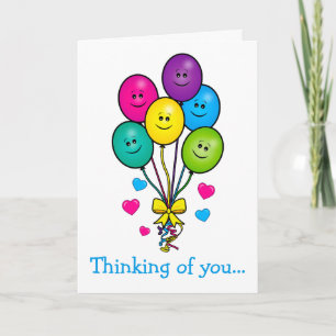 Carte Allez-y bientôt : Ballons souriants et amour