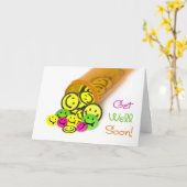 Carte Allez-Y Bientôt, Joyeux Visage (Fleur jaune)