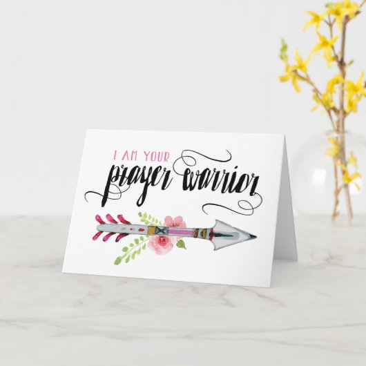 Carte Allez-y bientôt, Religieux, je suis votre Guerrier (Fleur jaune)