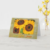 Carte Allez-y bientôt Sunflower (Fleur jaune)