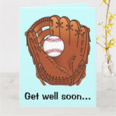 Carte Allez-y grâce de l'équipe de baseball Large (Fleur jaune)