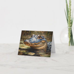 Carte Alligator dans les Everglades Wildlife Art