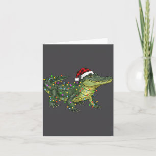 Carte Alligator de Noël Vacances Reptile Drôle Festif